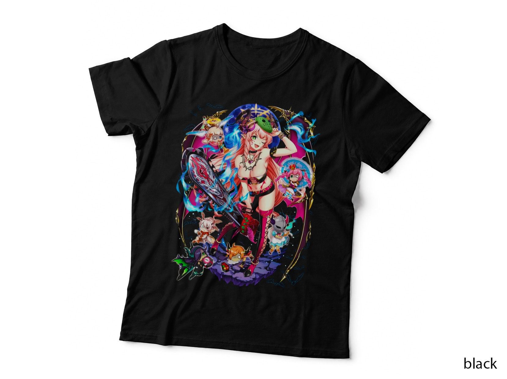 Red Hair Queen Red-Haired Girl Blue Effects Magical Ornaments T-Shirt