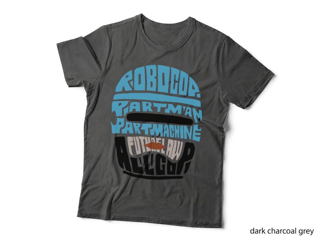 Robocop Partman Blue Cyborg Cop Helmet Armor T-Shirt