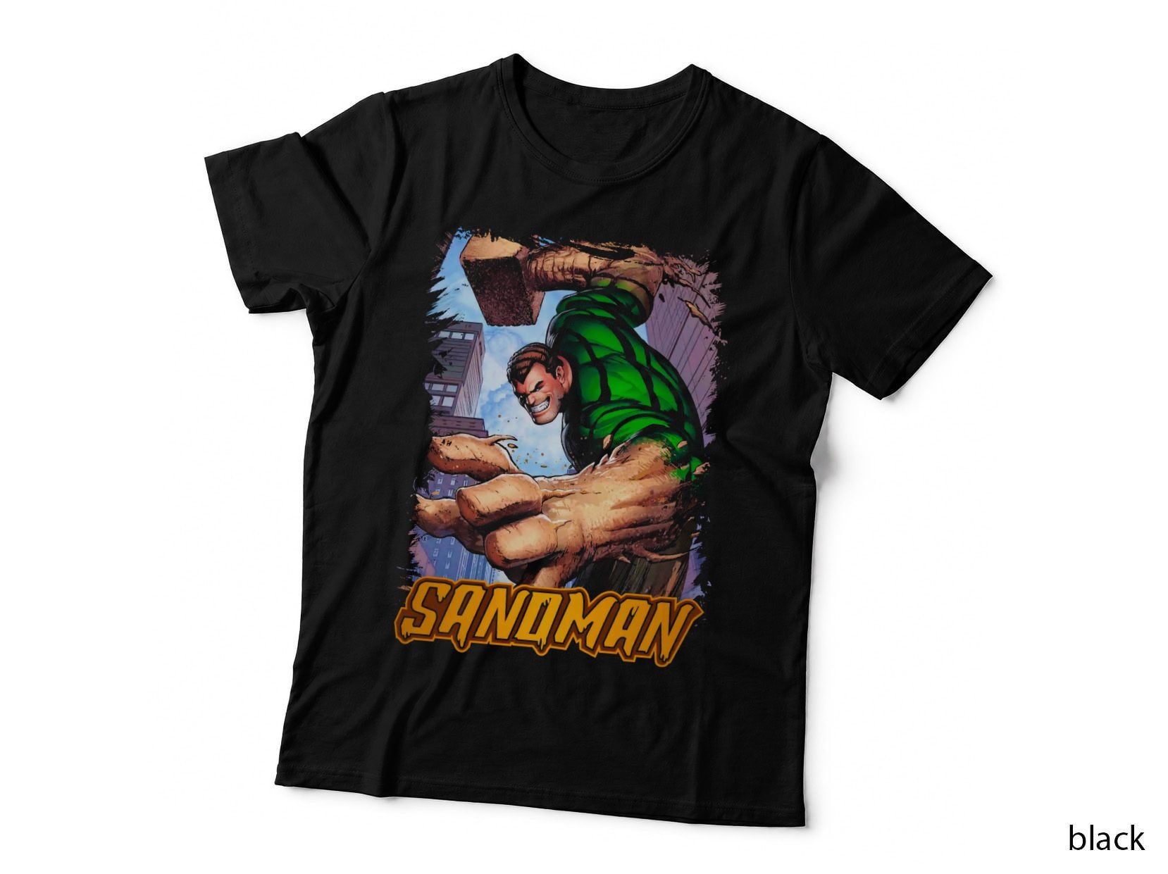 Sandman Character Green Hair Orange Halftone T-Shirt