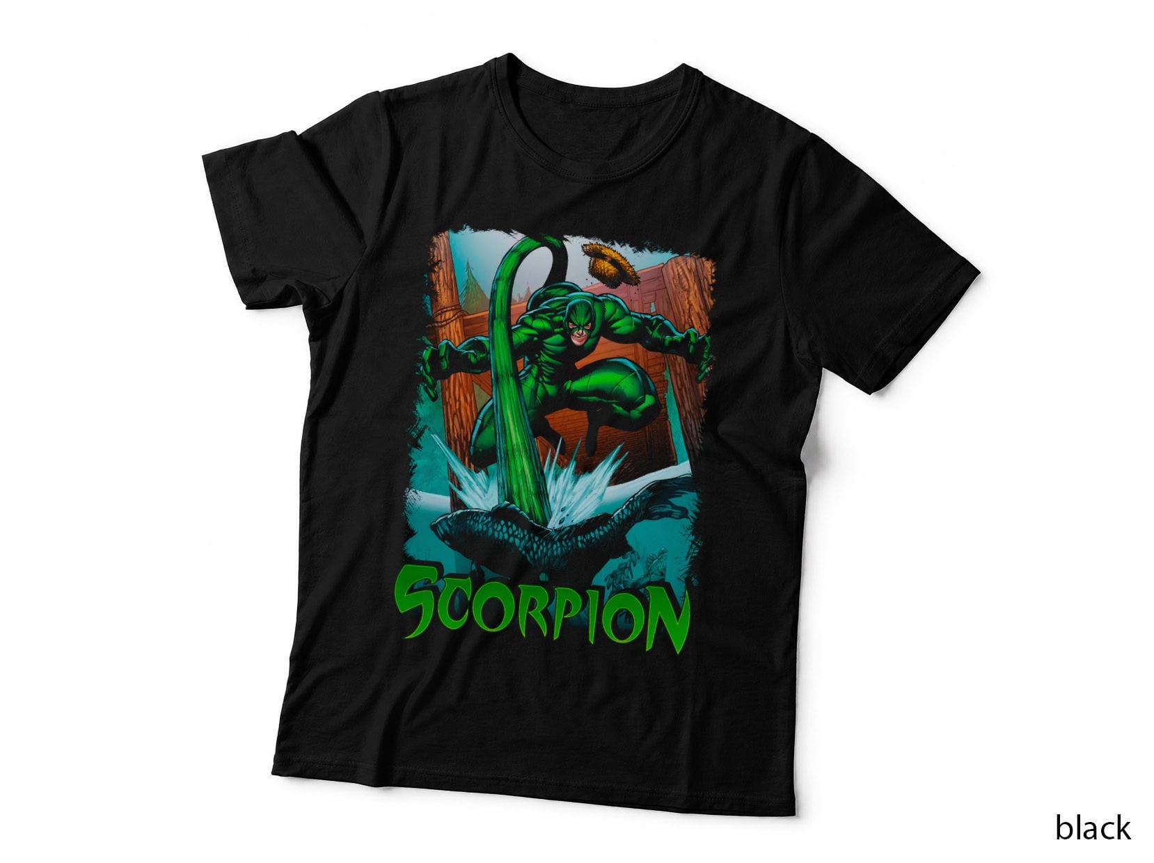 Scorpion Green Tentacle Plant Halftone T-Shirt