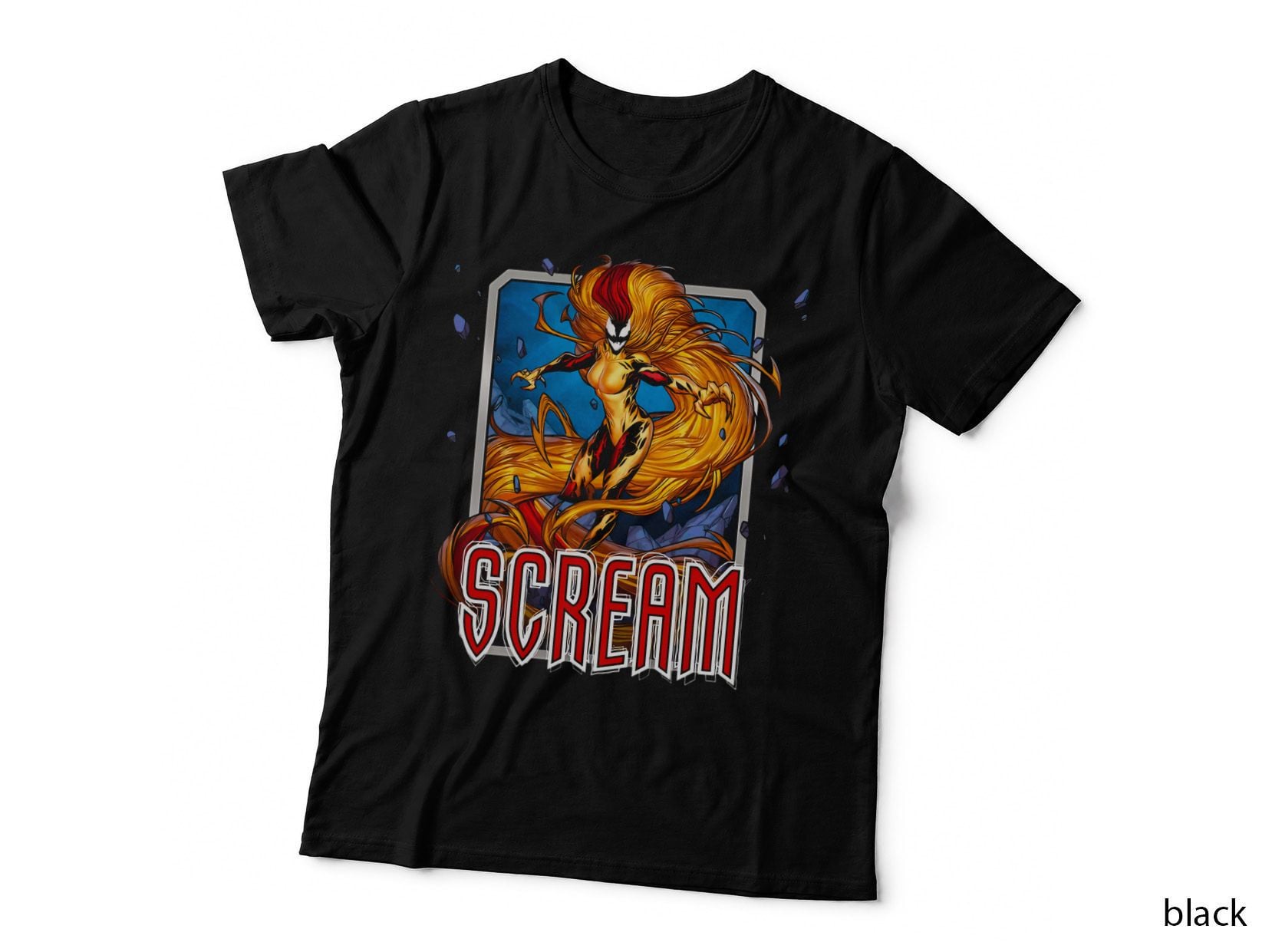 Scream Orange Yellow Flame Energy Female T-Shirt