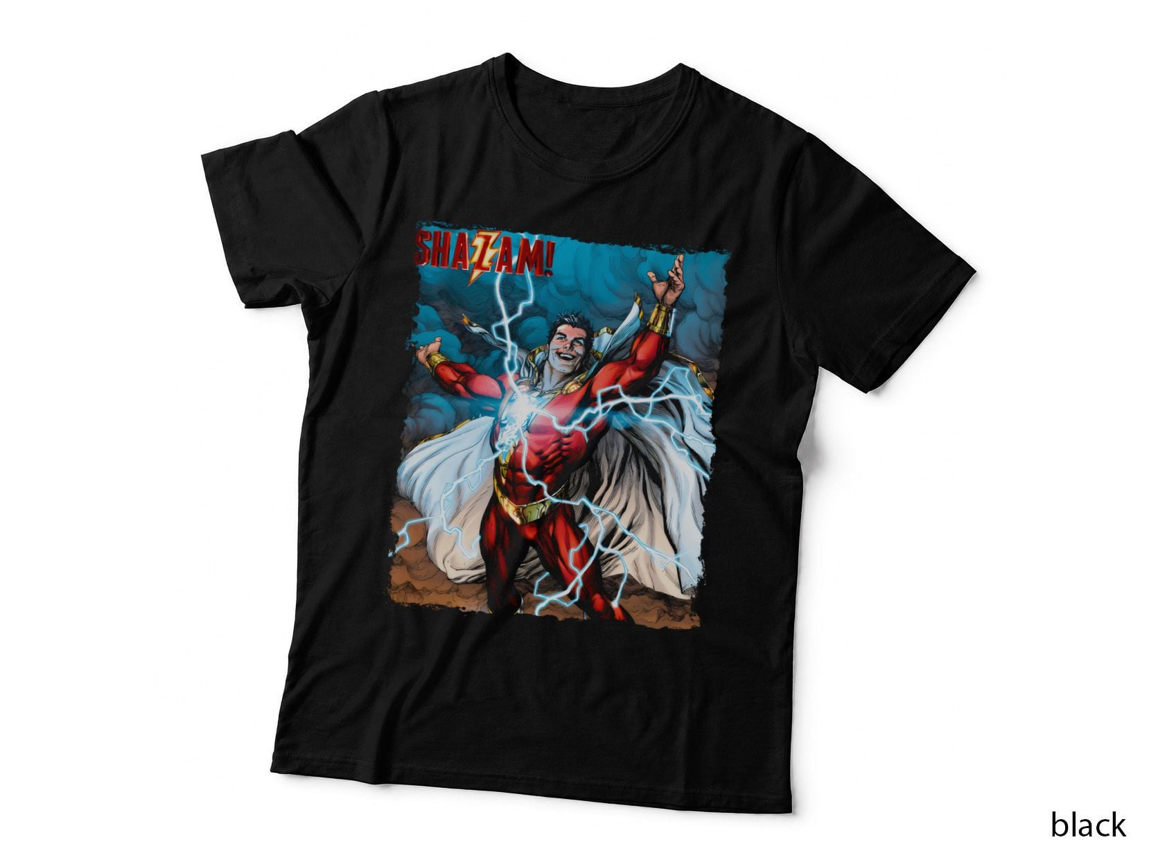 Shazam Lightning Bolt and Character Magical Power T-Shirt