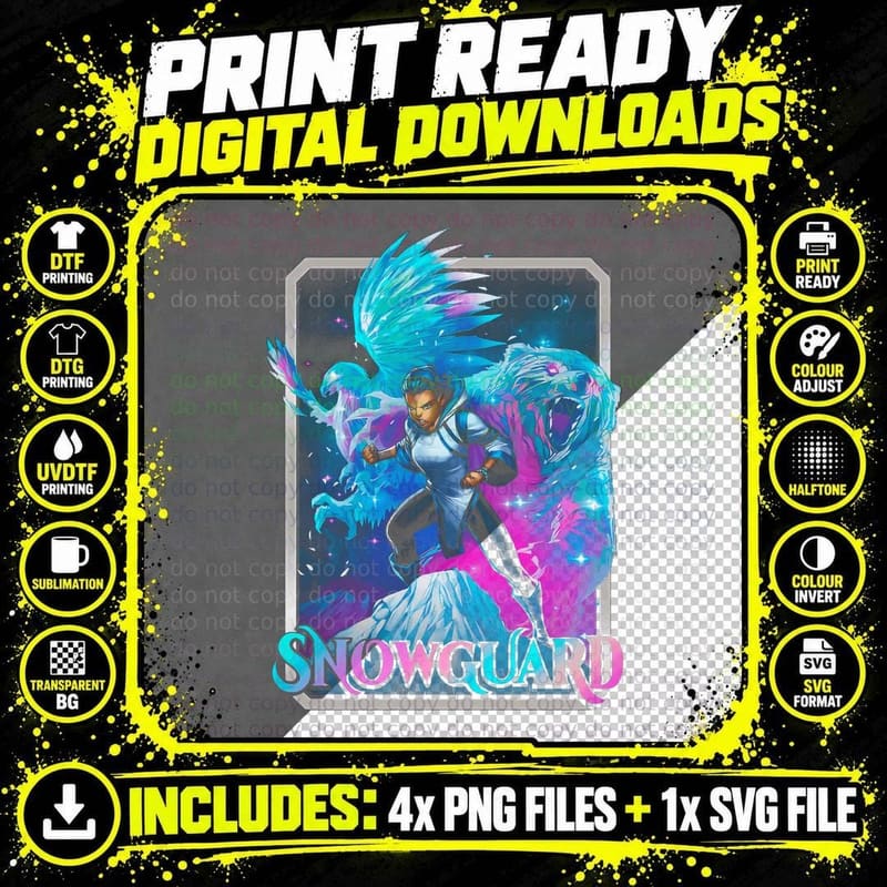 Snowguard Cyan Purple Magic Ice Female T-Shirt Png SVG Digital Bundle