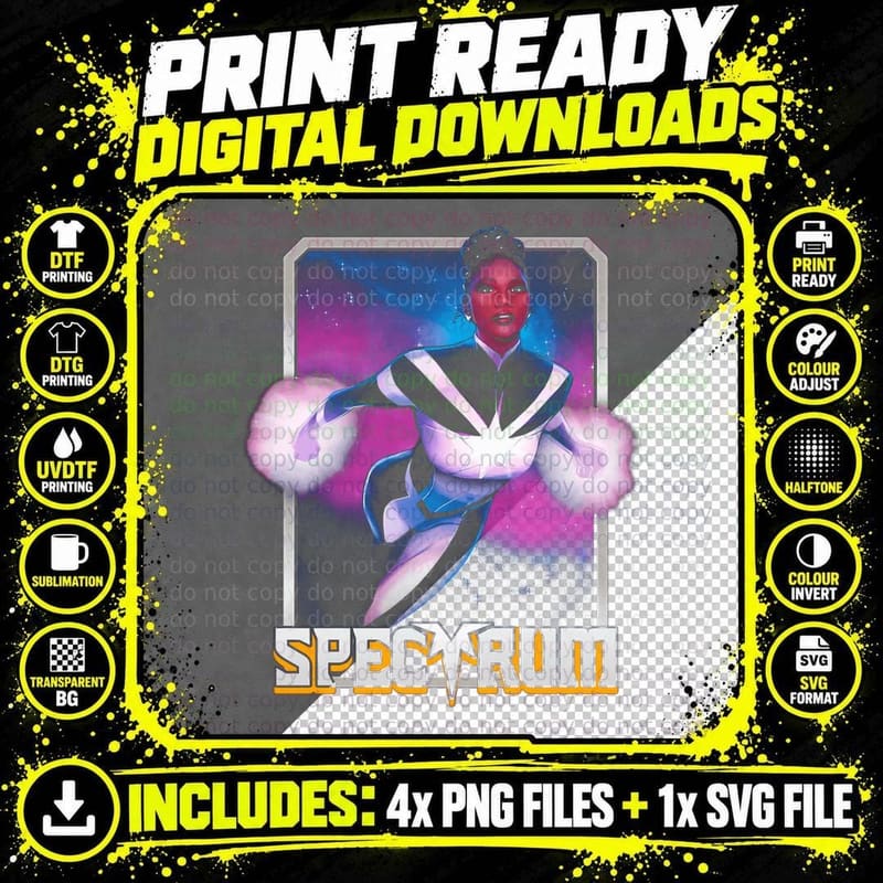 Spectrum Magenta Female Character with Fur T-Shirt Png SVG Digital Bundle