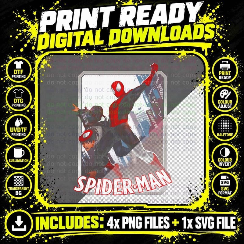 Spider-Man Red Blue Action Hero Warrior T-Shirt Png SVG Digital Bundle