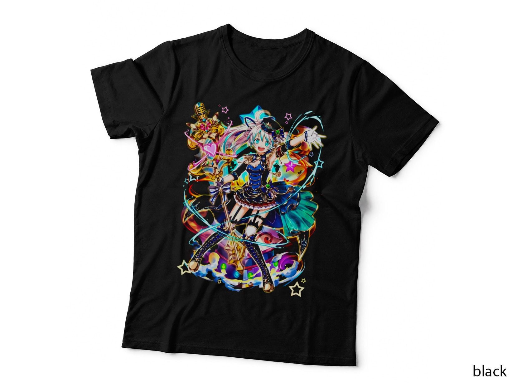 Star Sprite Green Teal Magical Character Stars Ribbons T-Shirt