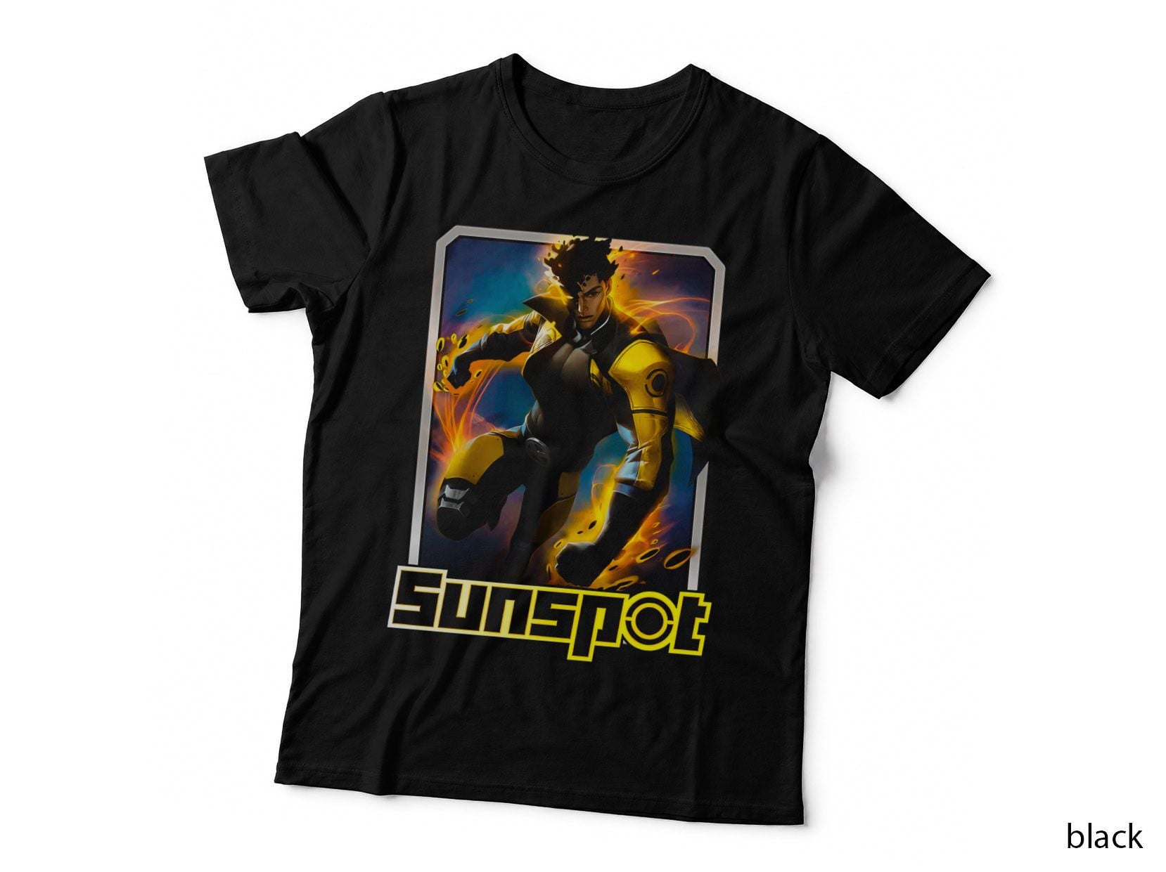 Sunspot Halftone Orange Yellow Flame Effects Elemental T-Shirt