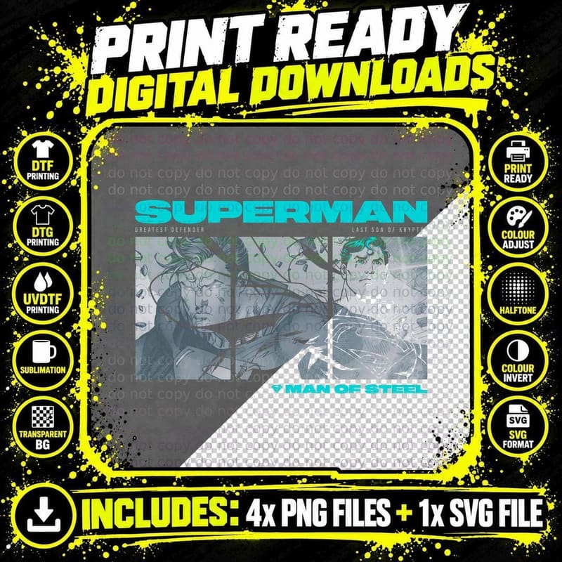 Superman Greatest Defender Last Son of Krypton with Png SVG Digital Bundle