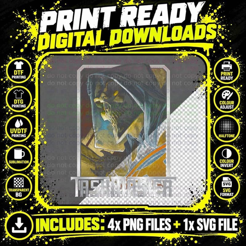 Taskmaster Halftone Orange Yellow Masked Villain Png SVG Digital Bundle