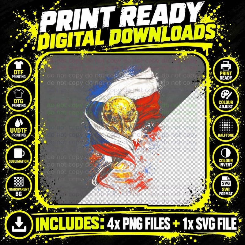 Tchec Republic A2 Halftone T-Shirt Png SVG Digital Bundle
