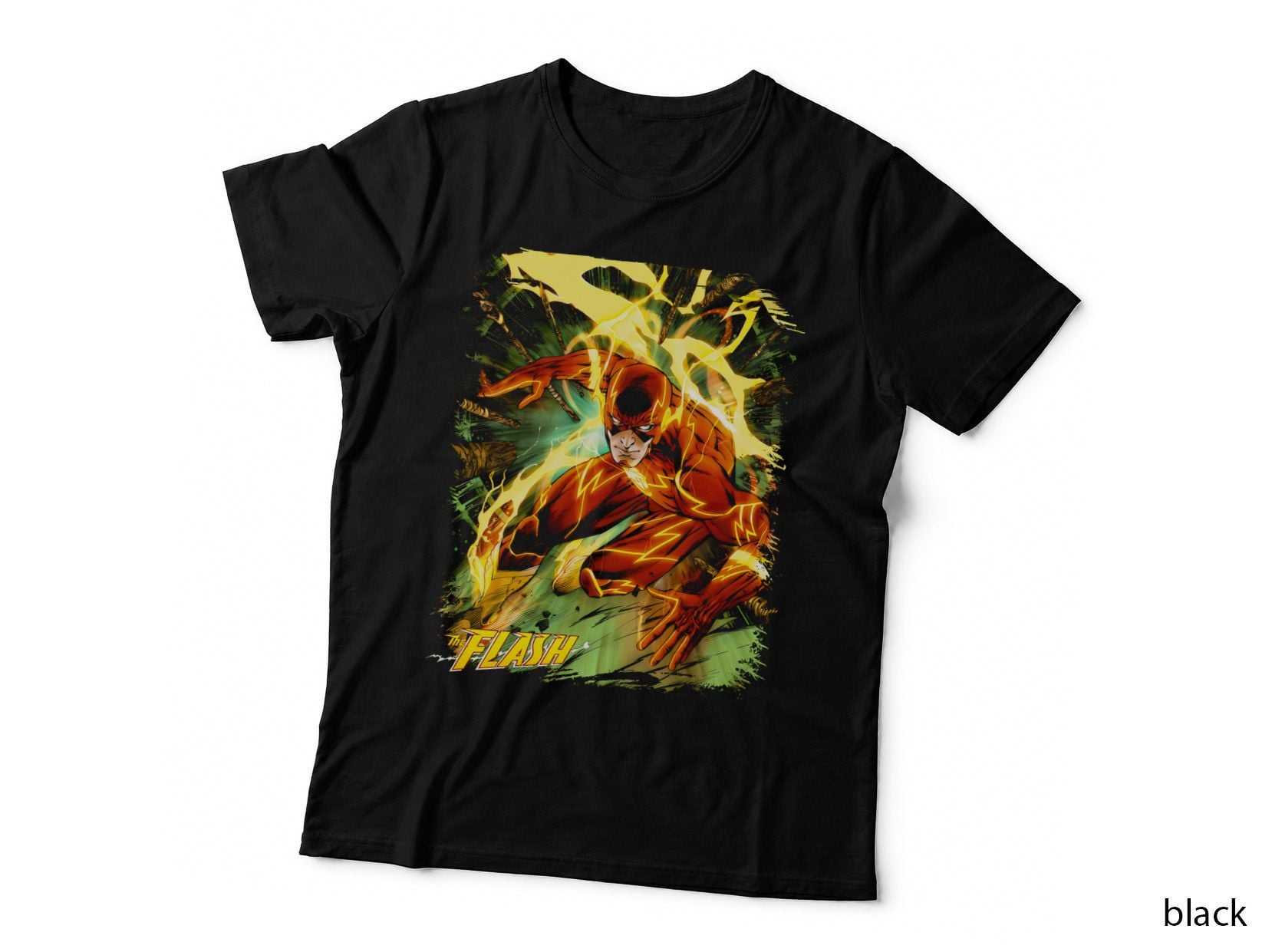 The Flash Lightning the Speedster with Yellow Motion Action Hero T-Shirt