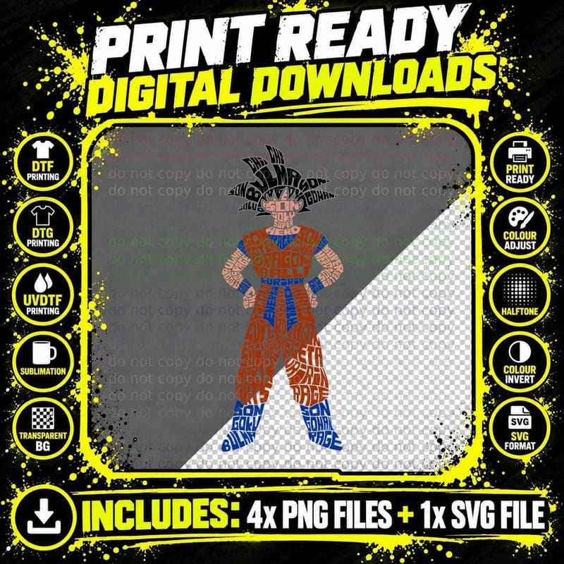 Ultraman Orange Blue Red Superhero Figure T-Shirt Png SVG Digital Bundle