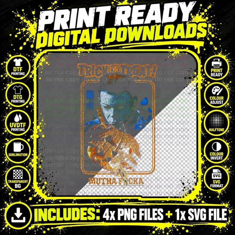 Undisputed Digital Era Tech Design Orange Blue Halftone Png SVG Digital Bundle