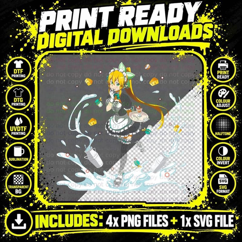 Water Splash Orange Blonde Girl Dance T-Shirt Png SVG Digital Bundle