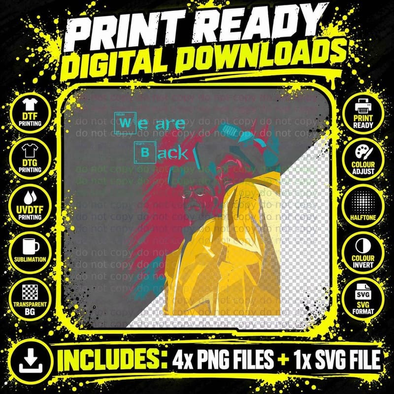 We Are Black Are Cyan Text Splash Art Magenta Yellow Png SVG Digital Bundle