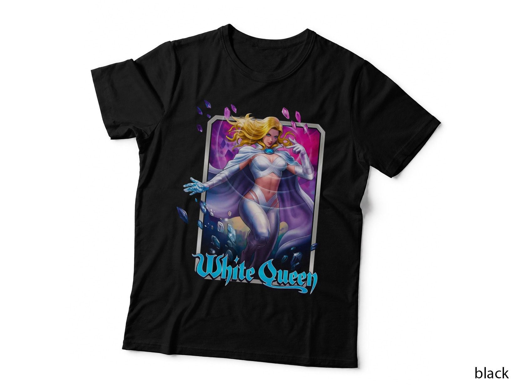 White Queen Halftone Magenta Purple Female Character Psychic T-Shirt