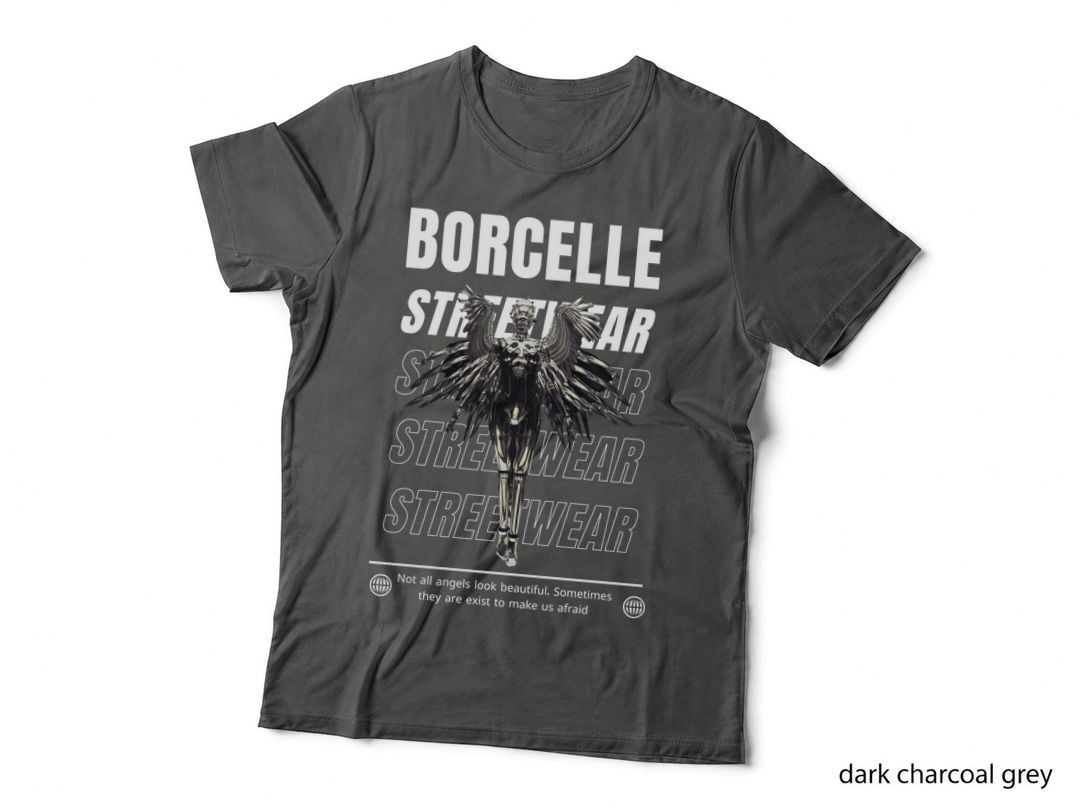 White and Silver 3D Illustrative Streetwear Angel T-Shirt