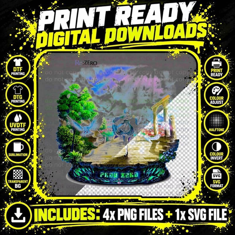 Zero Character Architecture Halftone T-Shirt Png SVG Digital Bundle