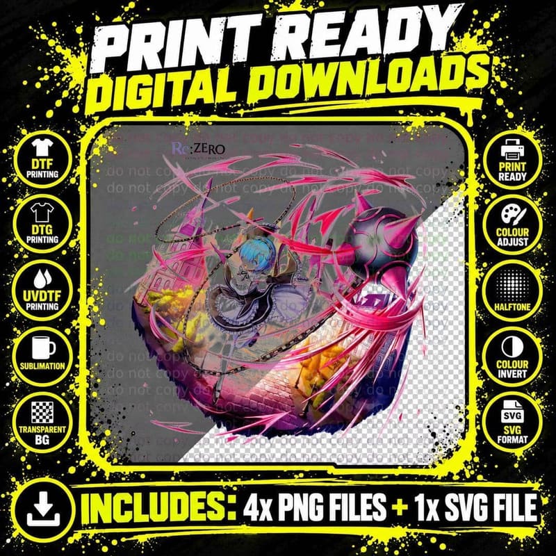 Zero Character Pink Energy Halftone T-Shirt Png SVG Digital Bundle