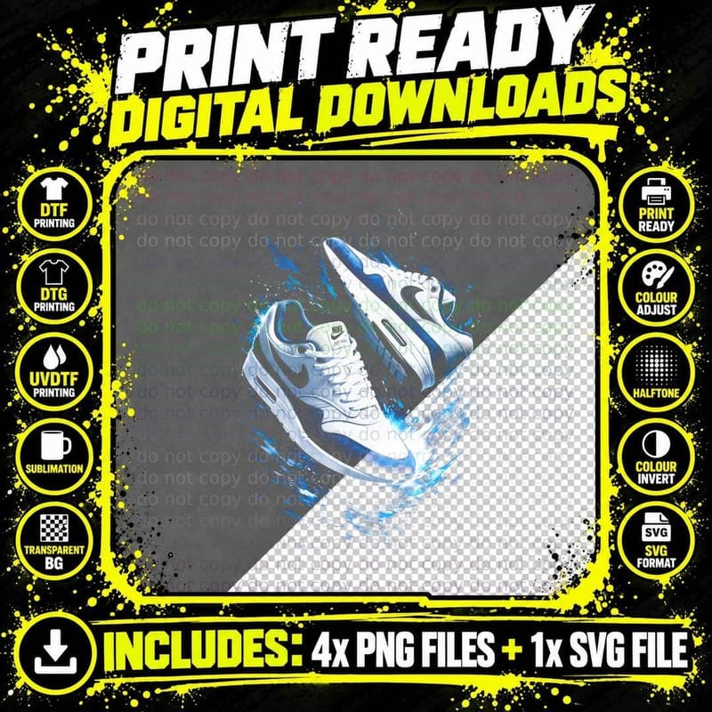 Air Cushion Running Shoe T-Shirt, Halftone Sneaker Art Png SVG Digital Bundle