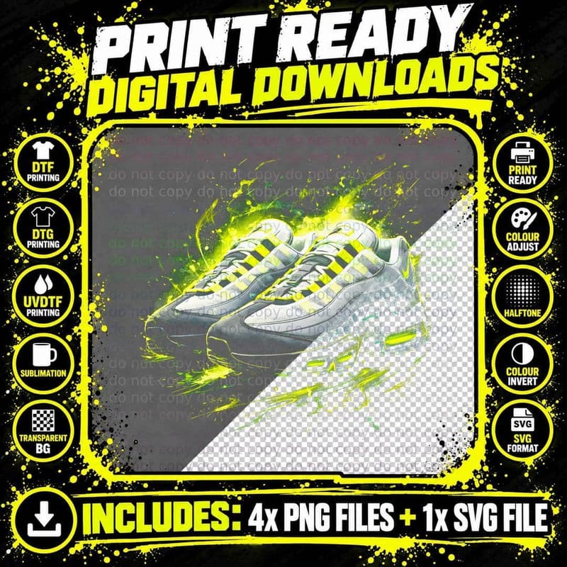 Air Cushion Running Trainer T-Shirt Png SVG Digital Bundle