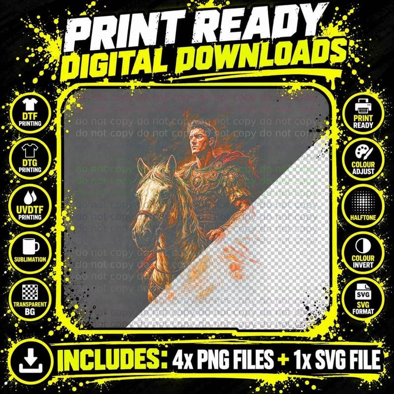 Alexander the Great T-Shirt, Halftone Ancient Greek Png SVG Digital Bundle