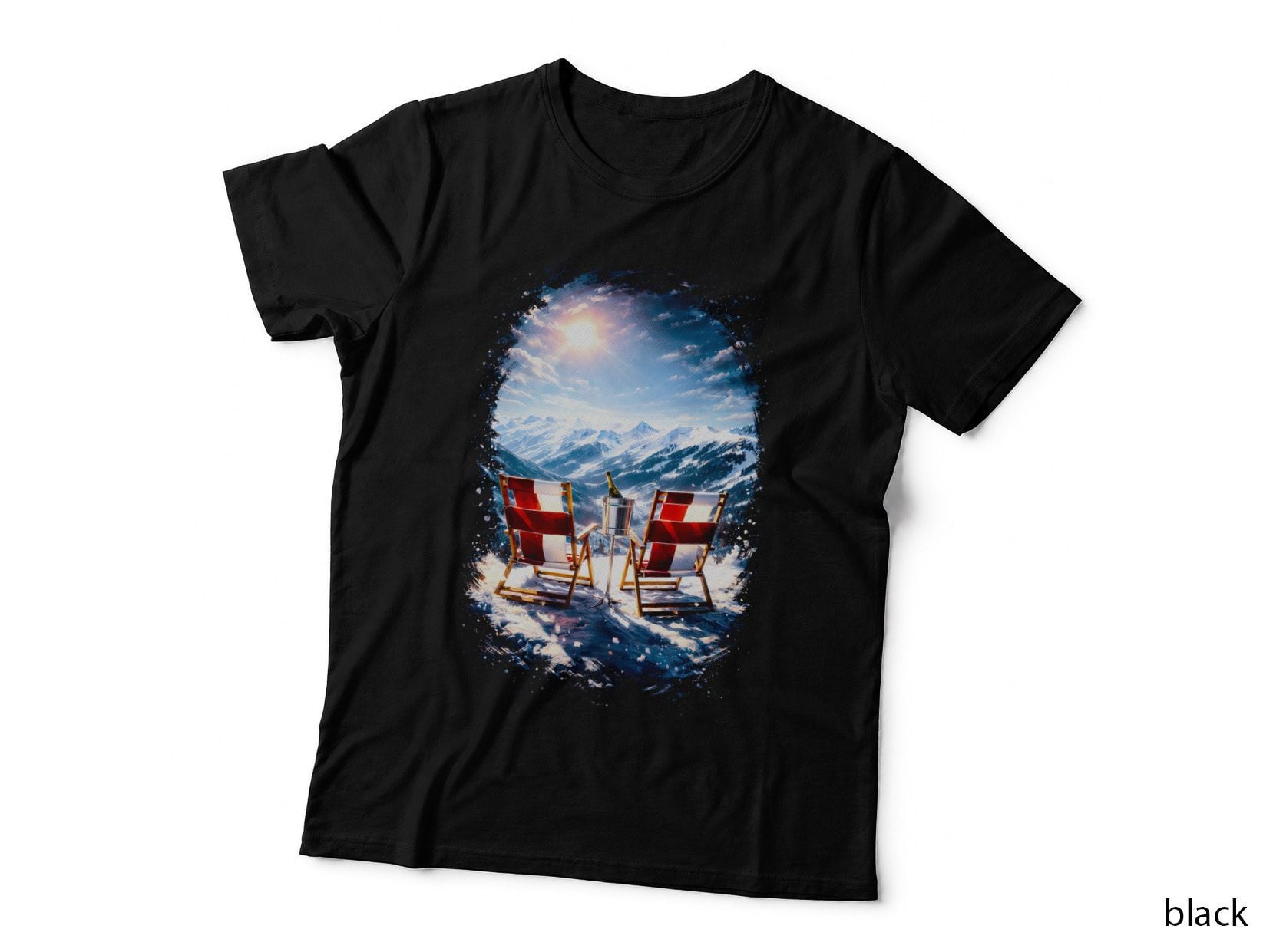 Alpine Deck Chairs T-Shirt, Halftone Old Money Luxury Graphic Tee