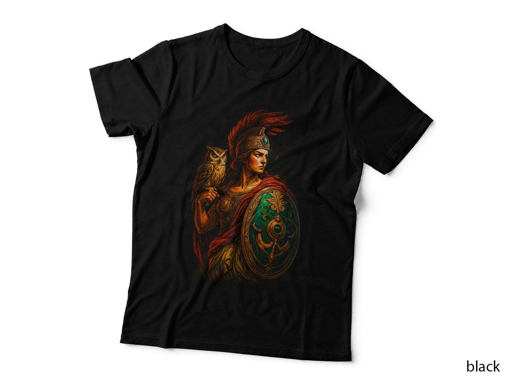 Athena Goddess T-Shirt, Halftone Greek Wisdom Goddess Graphic Tee