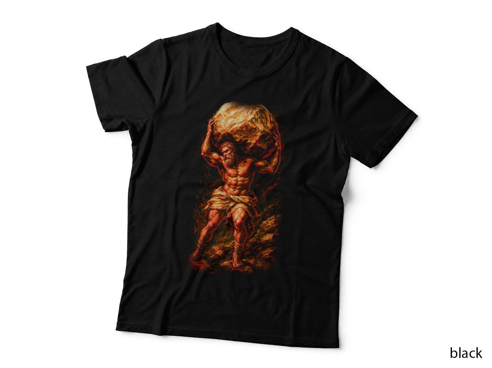 Atlas T-Shirt, Halftone Greek Titan Graphic Tee, Ancient Greek Mythology Shirt