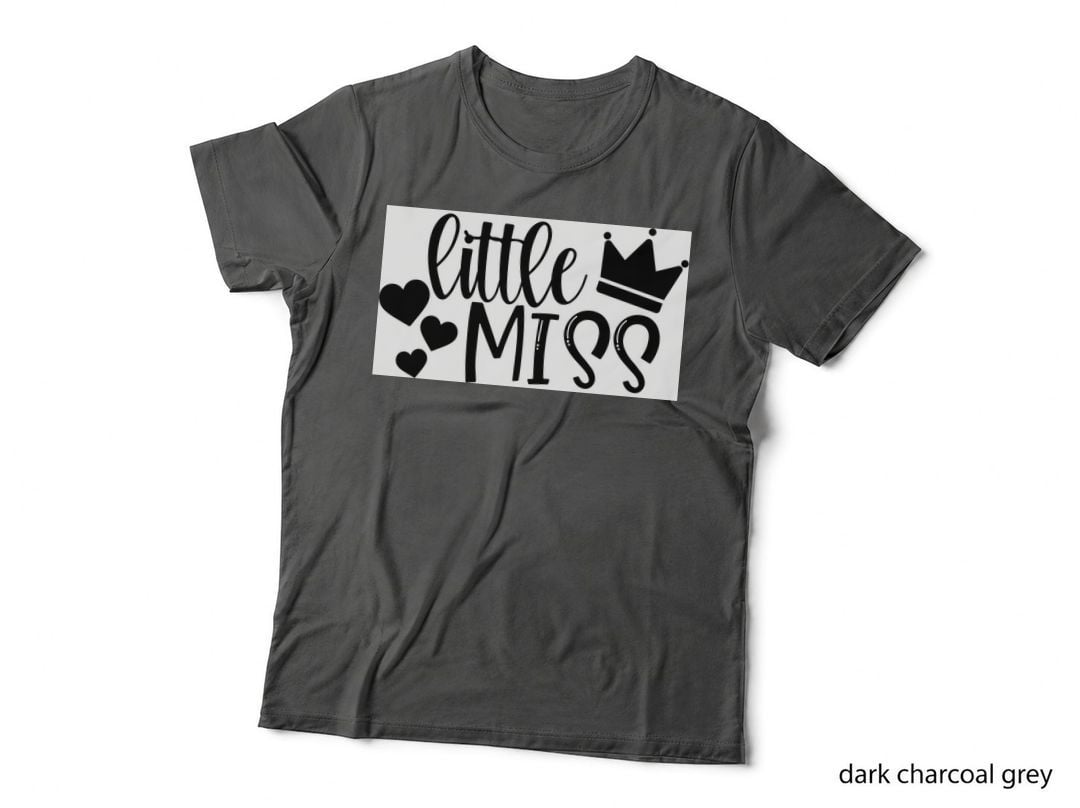 Baby T-Shirt, Black Hearts and Crown on White Graphic Tee, Baby Design Shirt