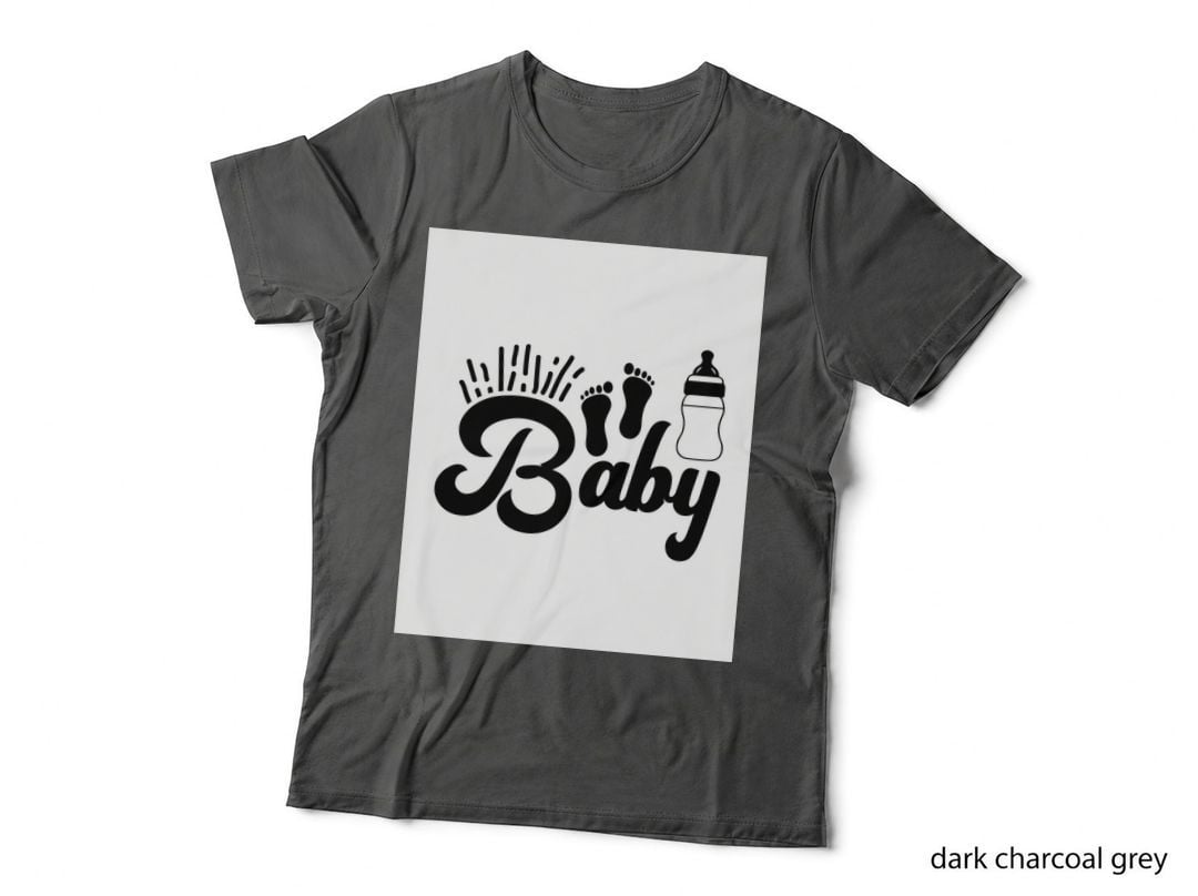 Baby T-Shirt, Crowned Baby Feet with Bottle Graphic Tee, Cool Design Shirt