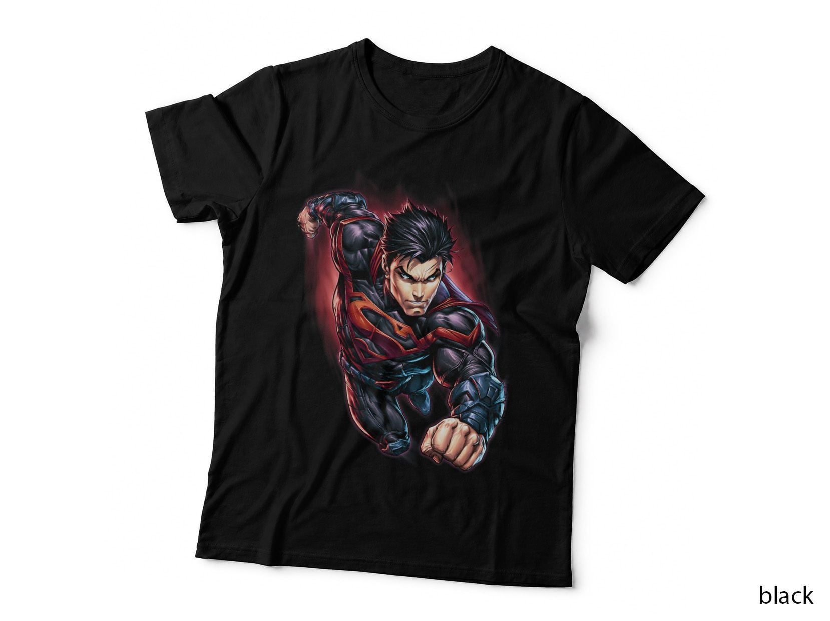 Battle Armored Hero T-Shirt, Halftone Red Blue Armor Hero Graphic Tee