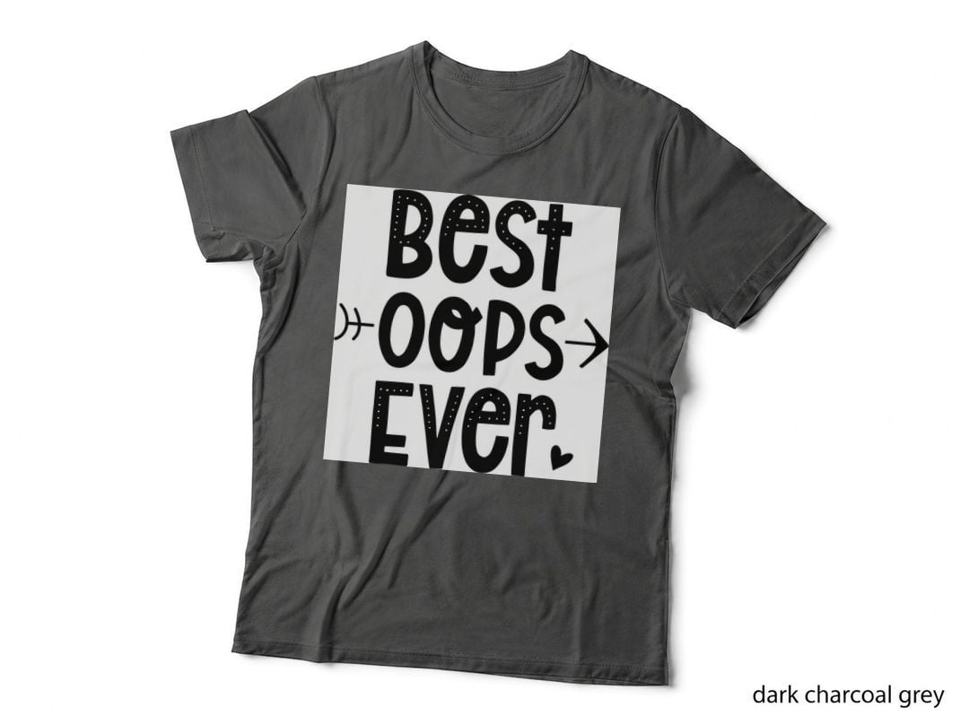 Best Oops Ever Baby T-Shirt, Black and White Graphic Art Graphic Tee