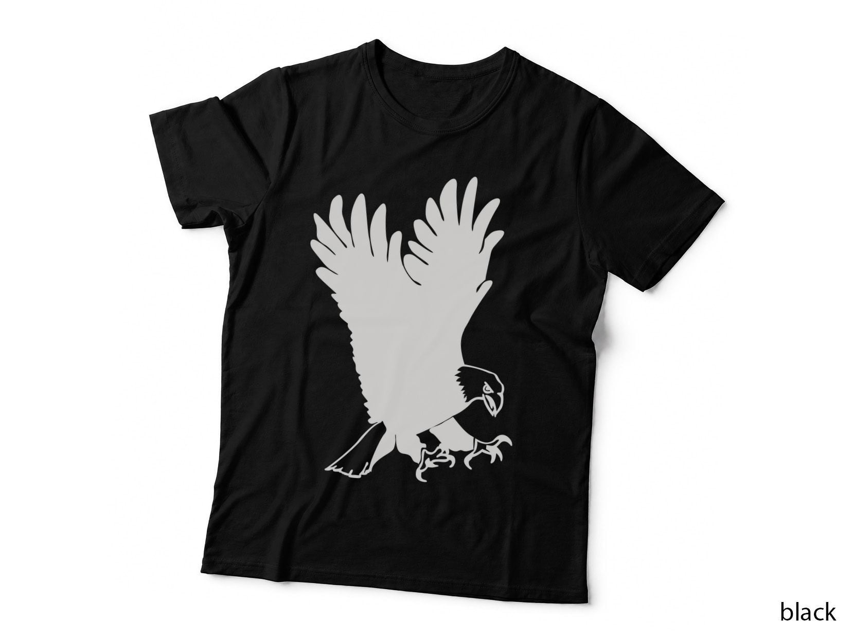Black Eagle Silhouette T-Shirt, Trendy Graphic Tee, Cool Design Shirt