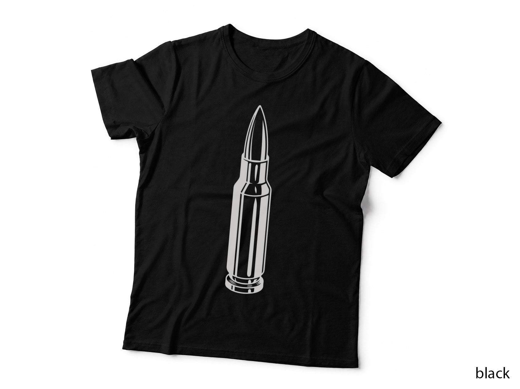 Bullet Silhouette T-Shirt, Trendy Graphic Tee, Cool Design Shirt