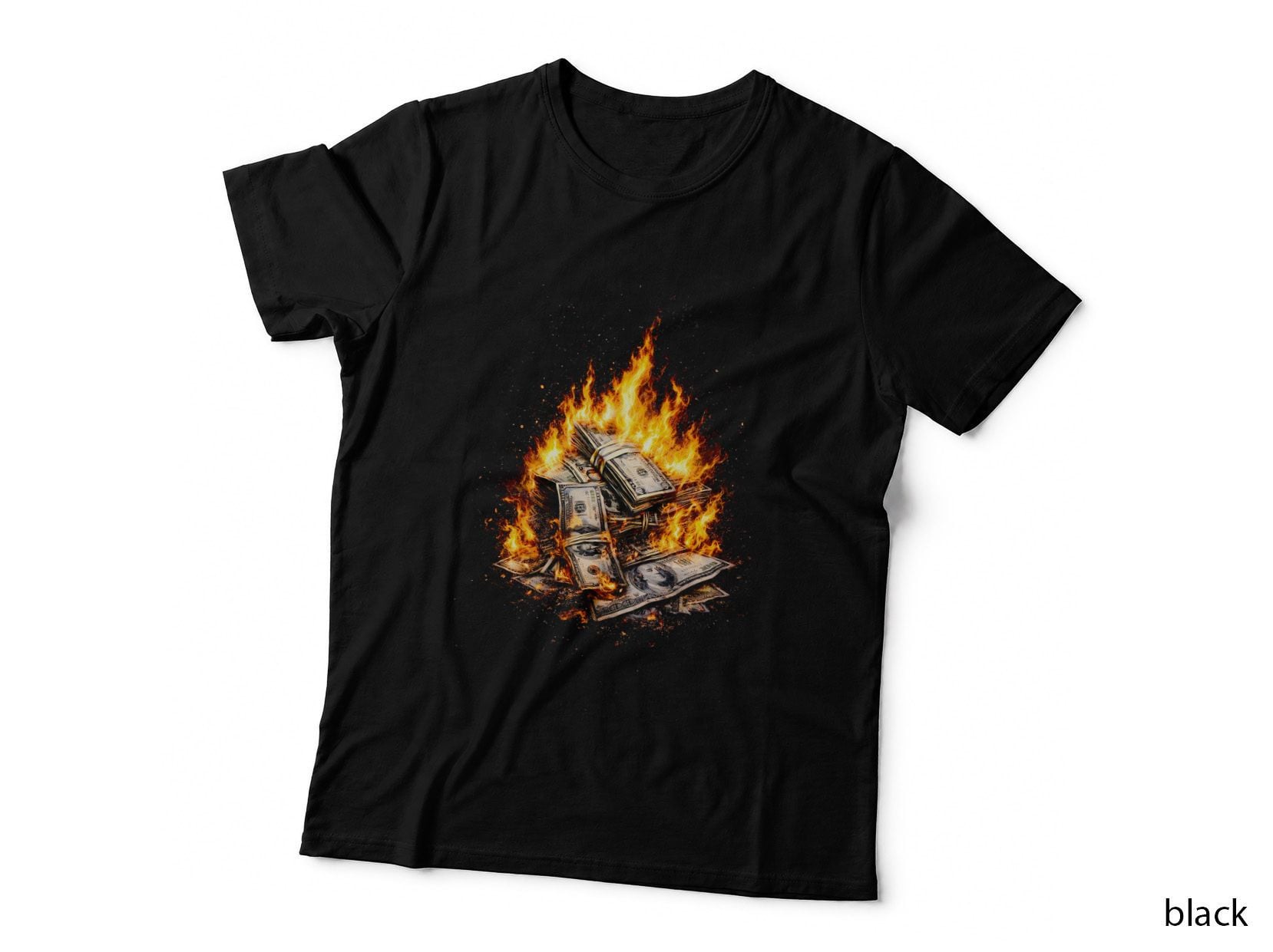 Burning Money T-Shirt, Halftone Old Money Luxury Graphic Tee
