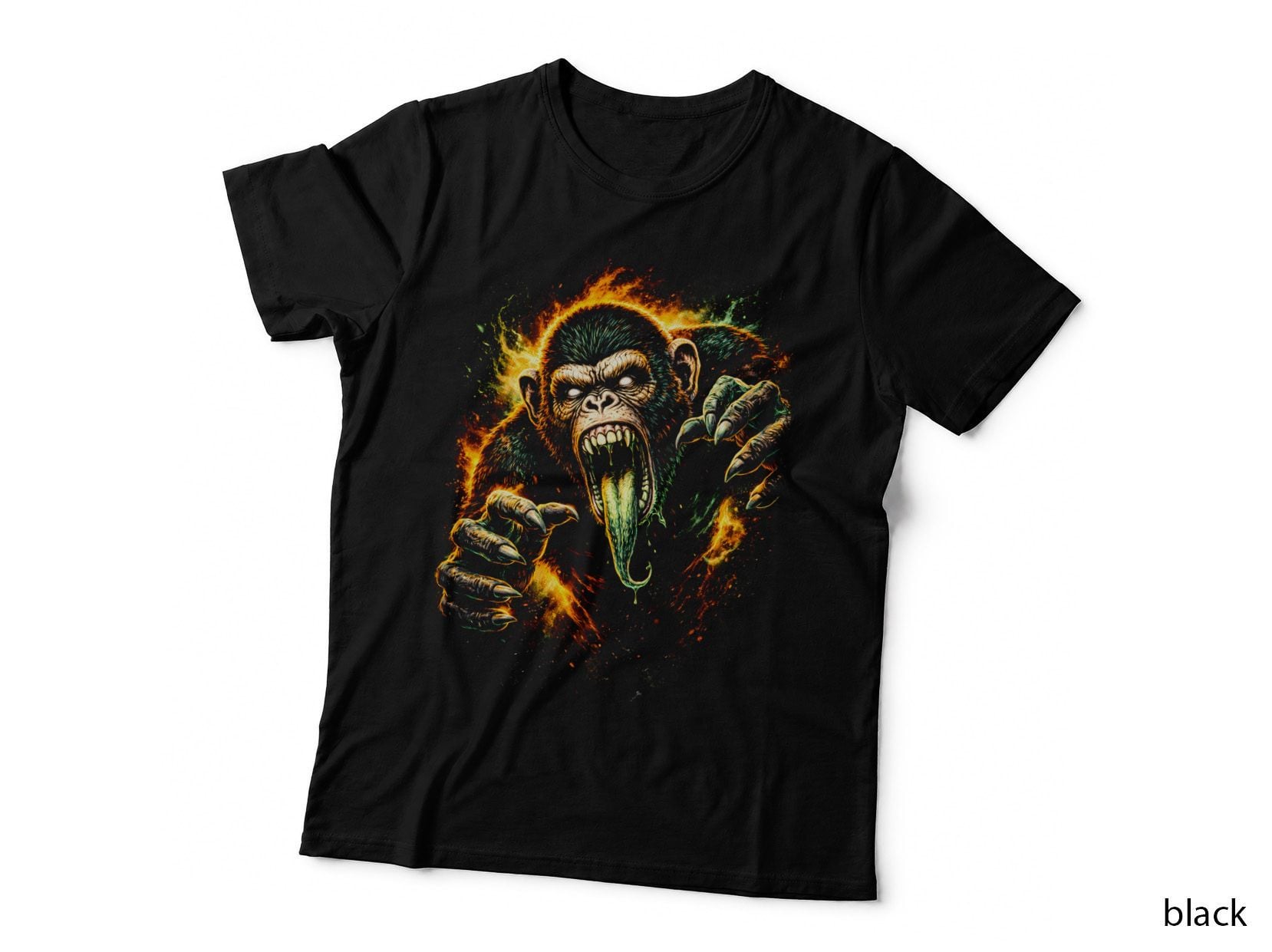 Chimpanzee T-Shirt, Halftone Roaring Chimp Graphic Tee, Ape Shirt