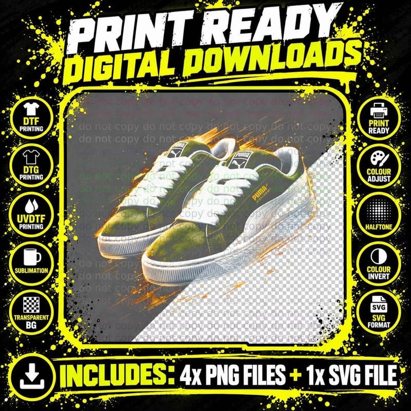 Clean Low Top Sneaker T-Shirt, Halftone Sneaker Art Png SVG Digital Bundle