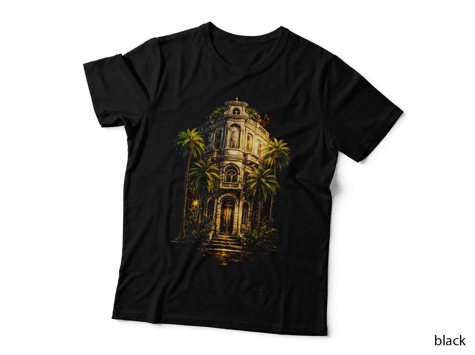 Colonial Mansion T-Shirt, Halftone Old Money Luxury Graphic Tee