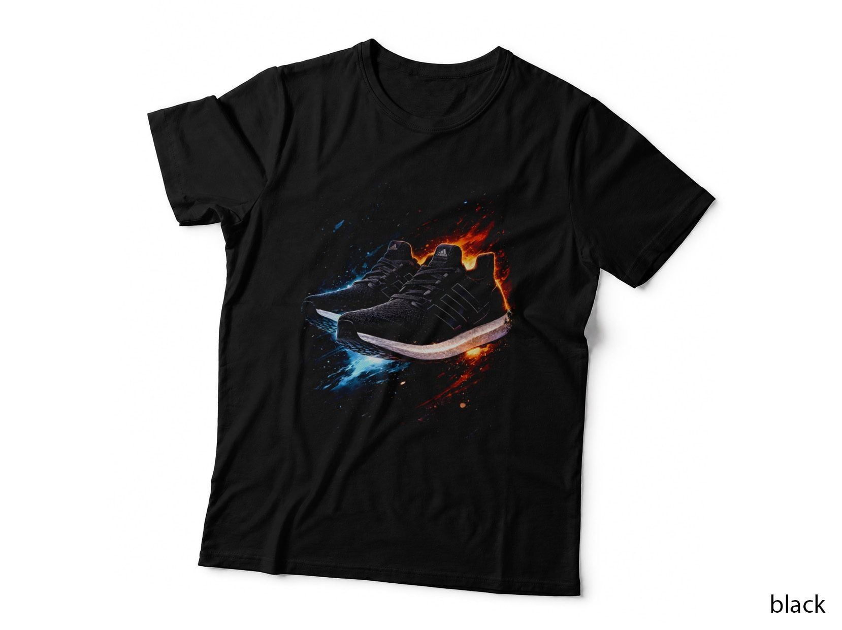 Color Accent High Top Sneaker T-Shirt, Halftone Sneaker Art Graphic Tee