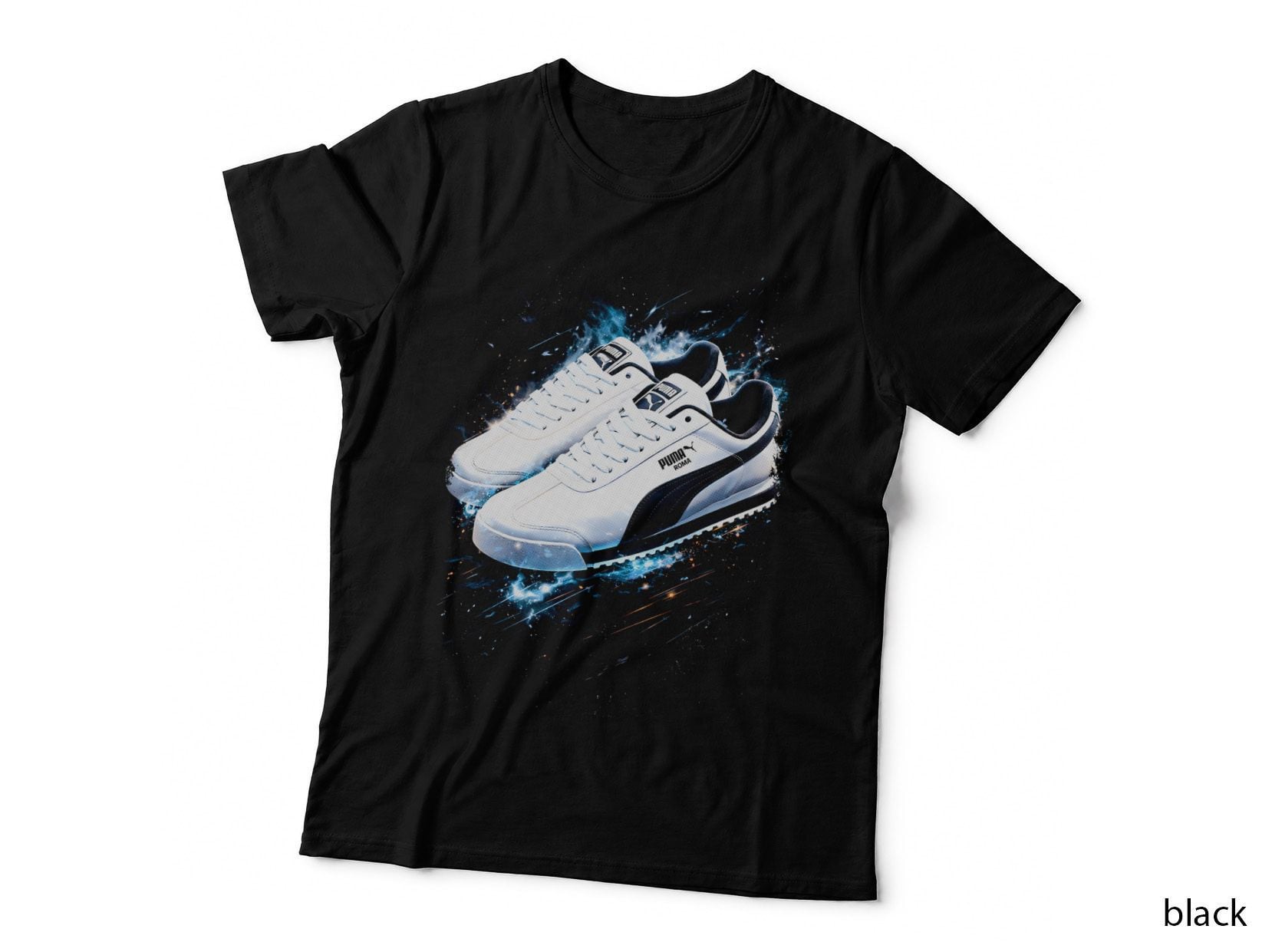 Cushioned Platform Runner T-Shirt, Halftone Sneaker Art Graphic Tee
