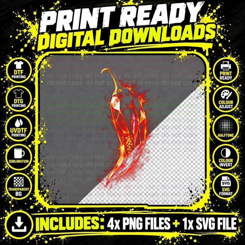 Diamond Chili Pepper T-Shirt, Halftone Old Money Luxury Png SVG Digital Bundle
