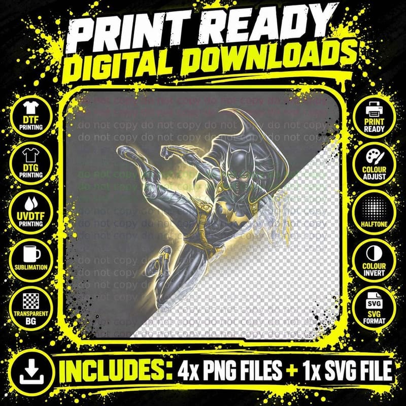 Female Superhero Halftone T-Shirt, Woman Warrior Png SVG Digital Bundle