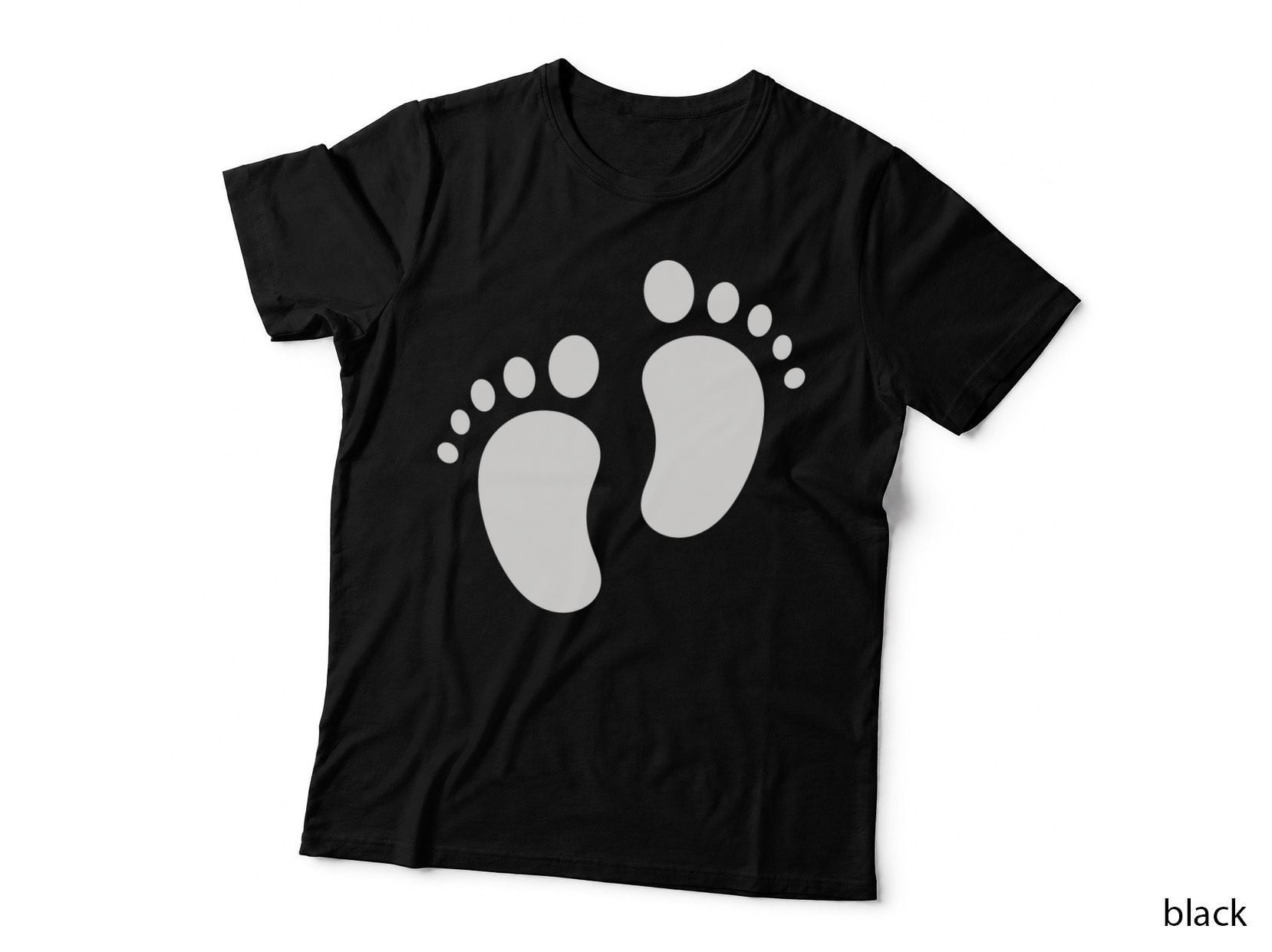 Footprints on Gray Background T-Shirt, Trendy Graphic Tee, Novelty Gift Shirt