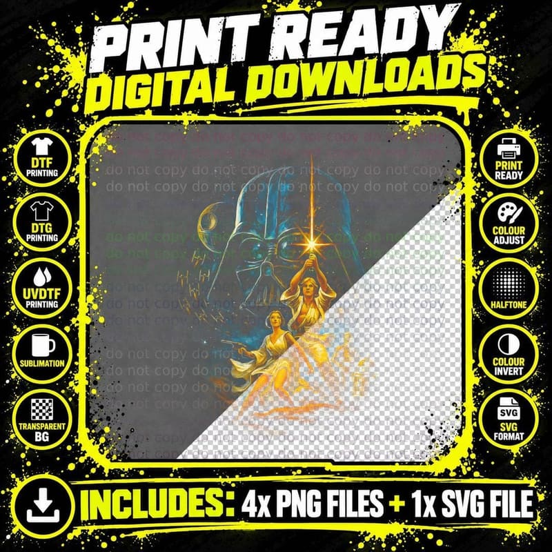 Galactic Space Saga T-Shirt, Halftone Sci-Fi Space Png SVG Digital Bundle