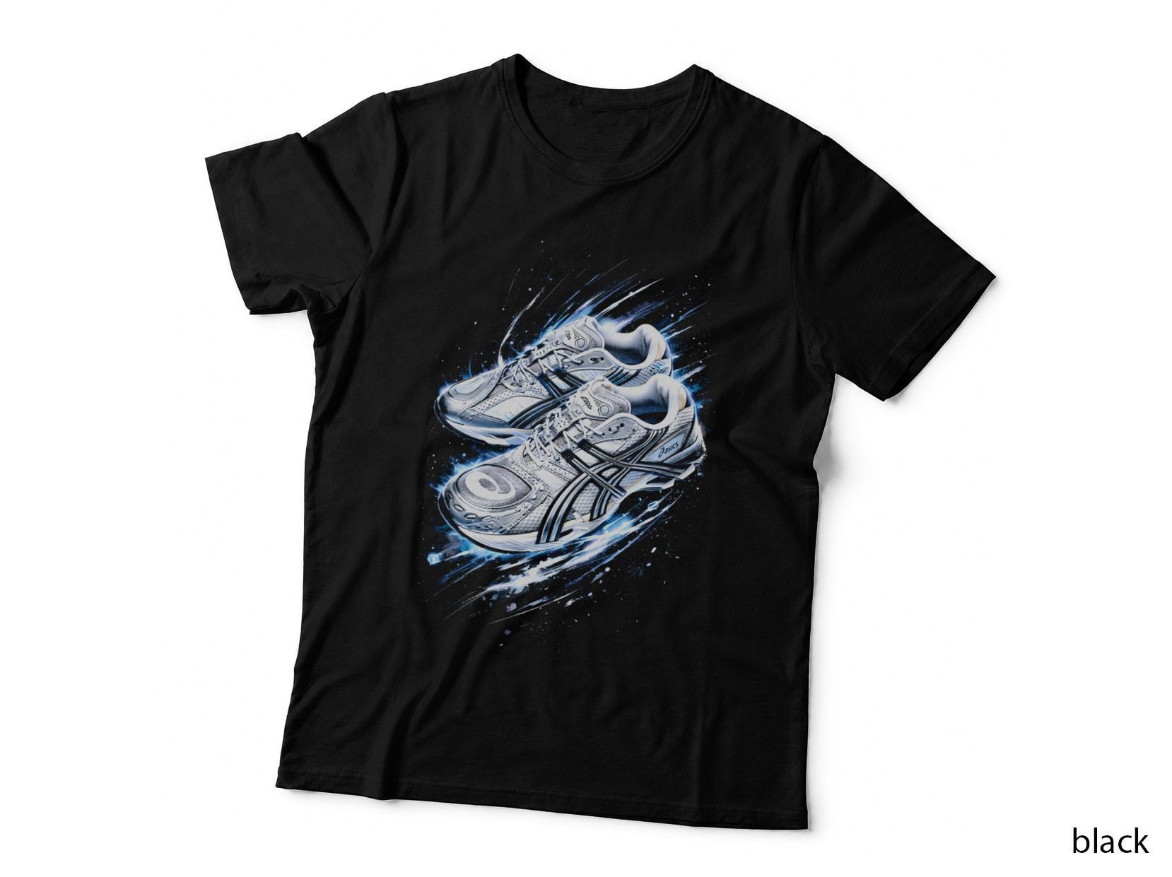 Geometric Modern Court T-Shirt, Halftone Sneaker Art Graphic Tee