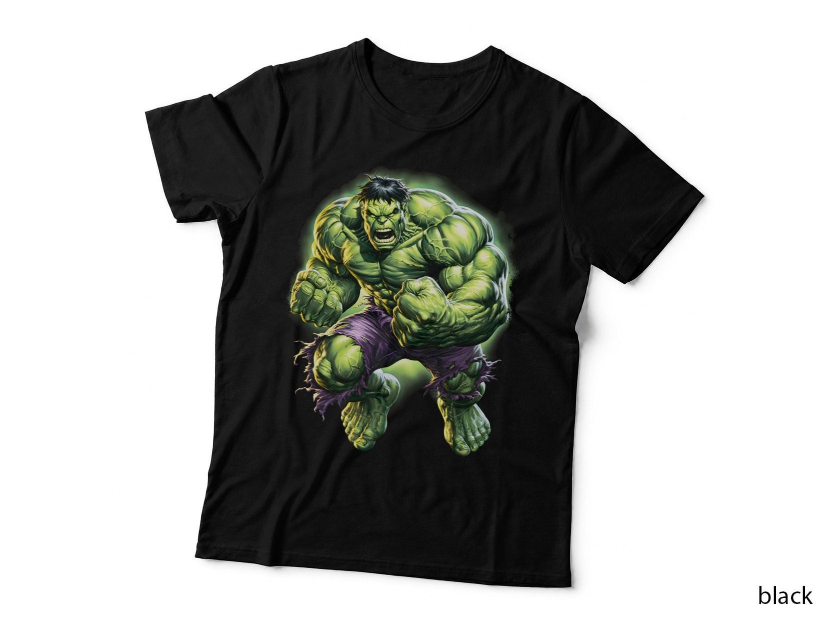 Green Hulking Halftone T-Shirt, Superhero Muscle, Power Tee