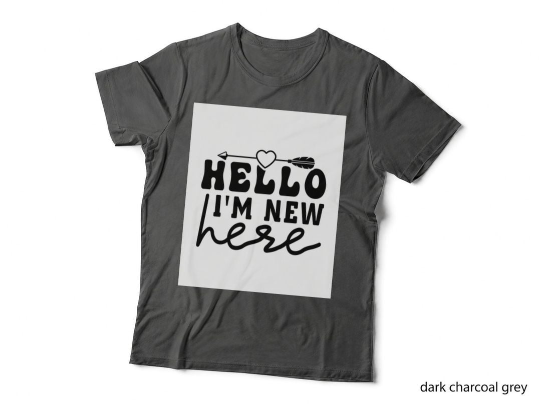 Hello I'm New Here T-Shirt, Arrow Heart Greeting Graphic Tee, Cool Design Shirt