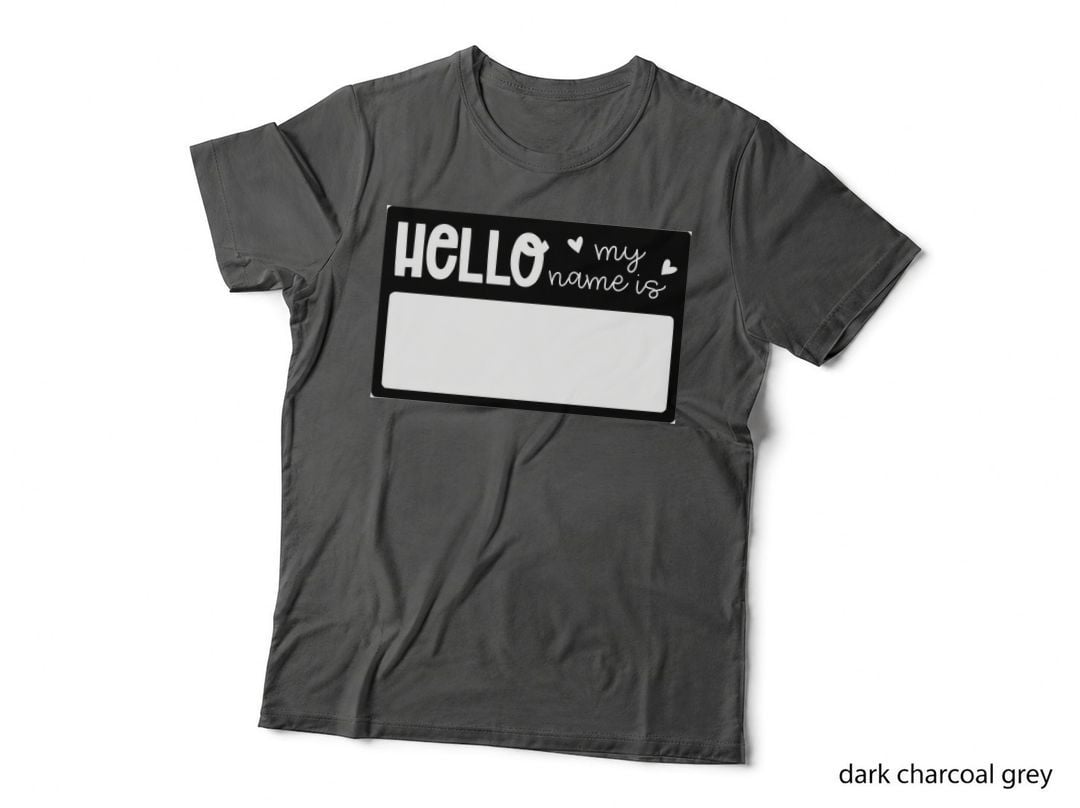Hello My Name Is Baby T-Shirt, Black Name Tag Template Graphic Tee