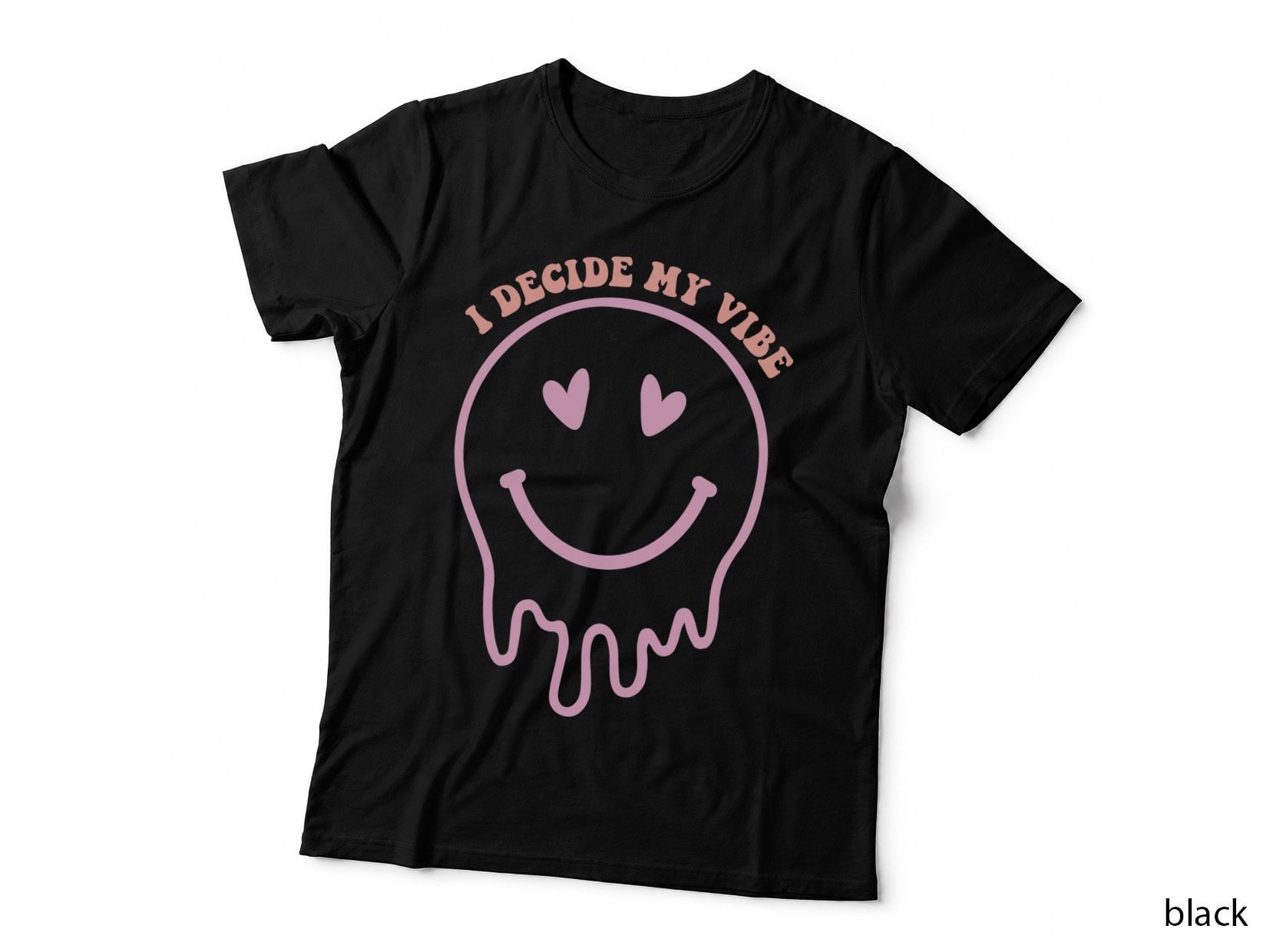 I Decide My Vibe Baby T-Shirt, Smiling Face with Heart Eyes Graphic Tee